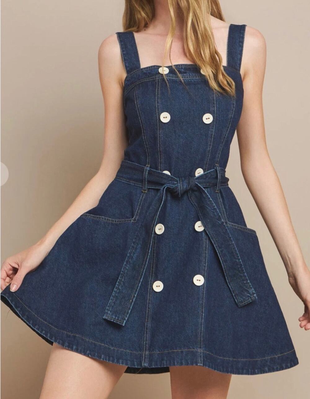 Hudson Gray Denim Button Front Overall Dress L